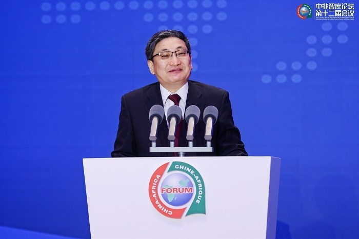中國(guó)政府非洲事務(wù)特別代表劉豫錫在中非智庫(kù)論壇第十二屆會(huì)議開(kāi)幕式上發(fā)表致辭。浙江師范大學(xué)非洲研究院供圖