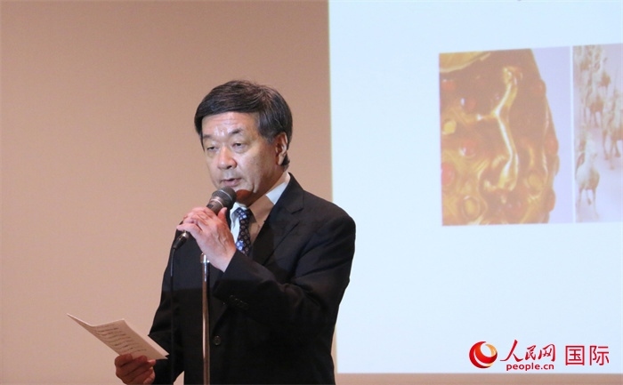 主辦方代表、富士美術館館長五木田聰致辭。（人民網 許可攝）