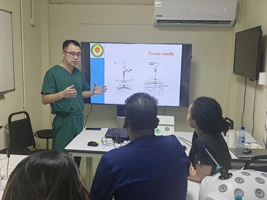 培訓(xùn)現(xiàn)場。第18期援圭亞那醫(yī)療隊(duì)供圖