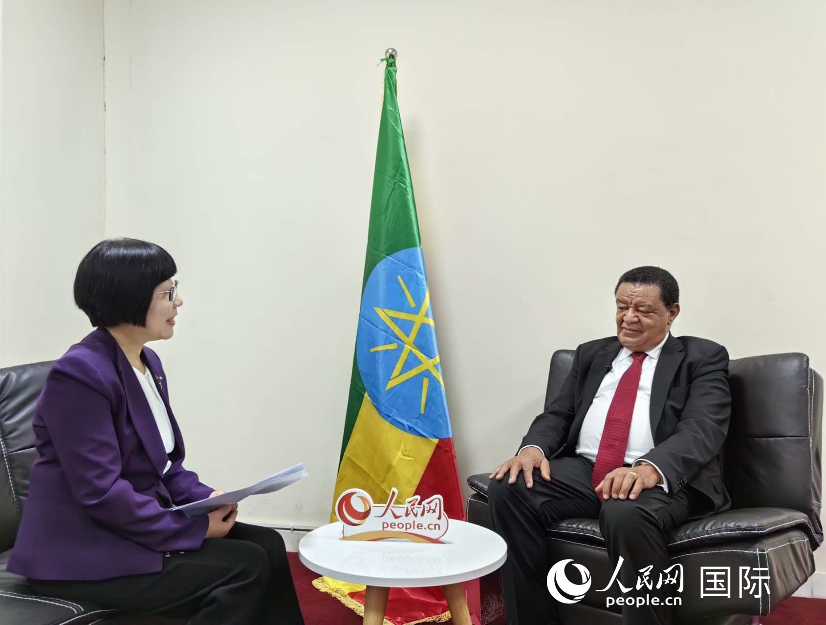 穆拉圖·特肖梅接受人民網(wǎng)記者唐維紅采訪。人民網(wǎng)記者 陳星星攝