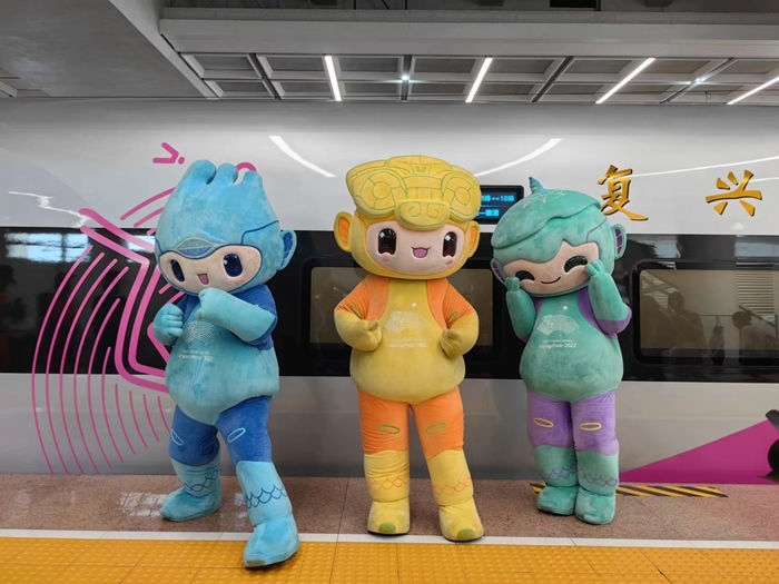 復興號亞運智能動車組列車車廂。上海鐵路局融媒體中心供圖