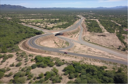 埃爾埃斯皮諾公路項(xiàng)目互通立交航拍。中國(guó)中鐵供圖