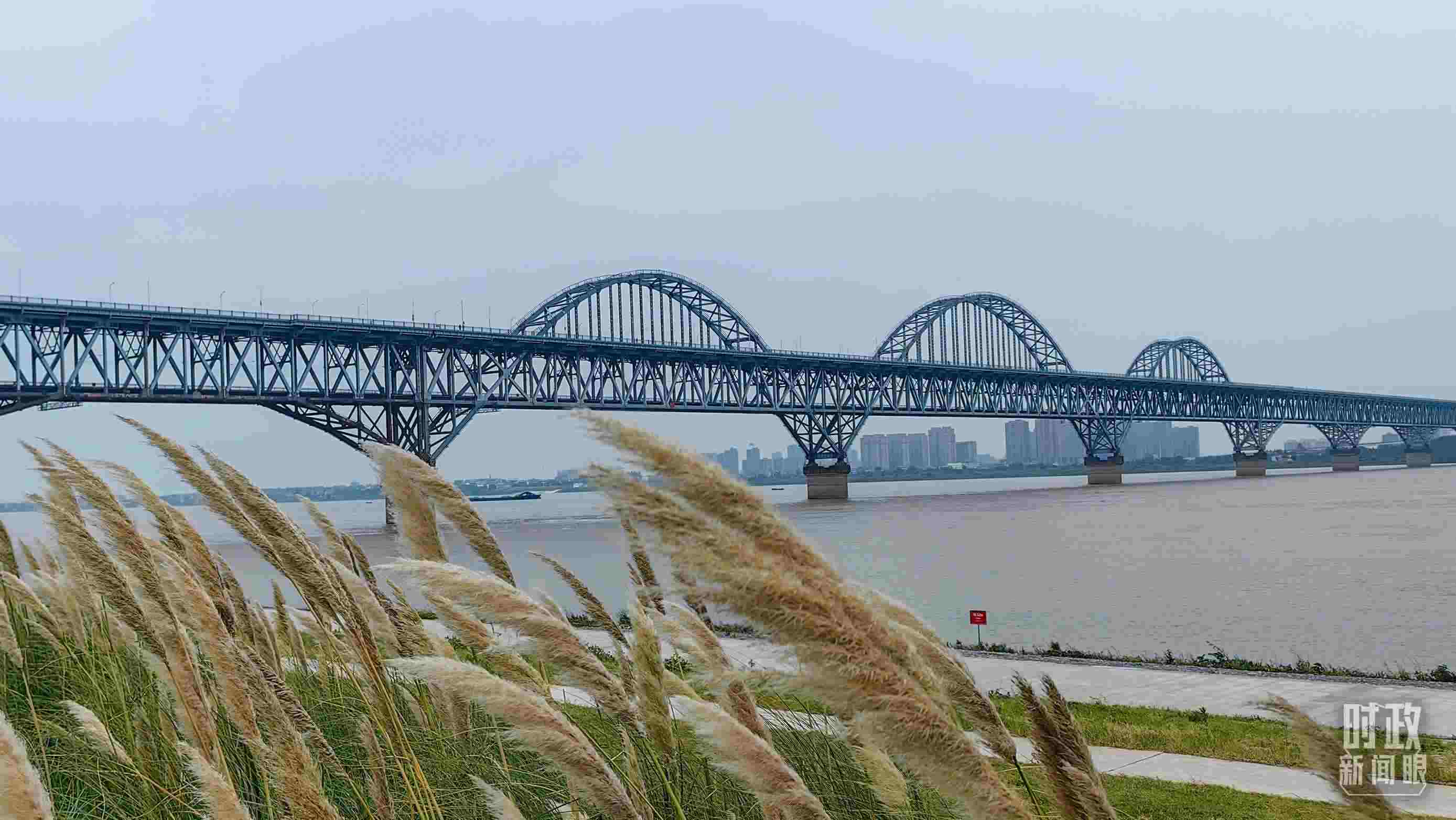 △長(zhǎng)江國(guó)家文化公園九江城區(qū)段。（總臺(tái)央視記者段德文拍攝）