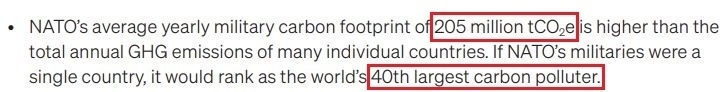 看看北約的“碳足跡”，就知道西方的氣候承諾有多扯