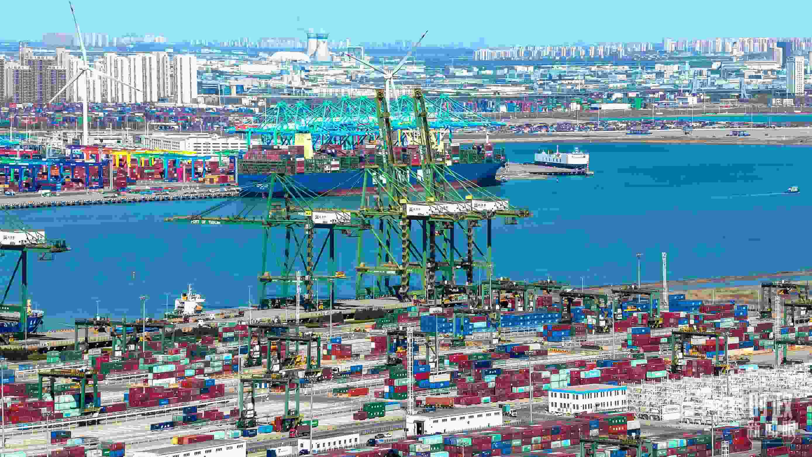 △俯瞰天津港。