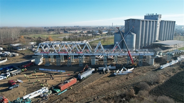 維爾巴斯特大橋鳥瞰。 匈塞鐵路中方聯(lián)營(yíng)體供圖