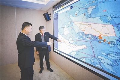 圖③：法官為涉案船舶尋找安全的錨泊地點。