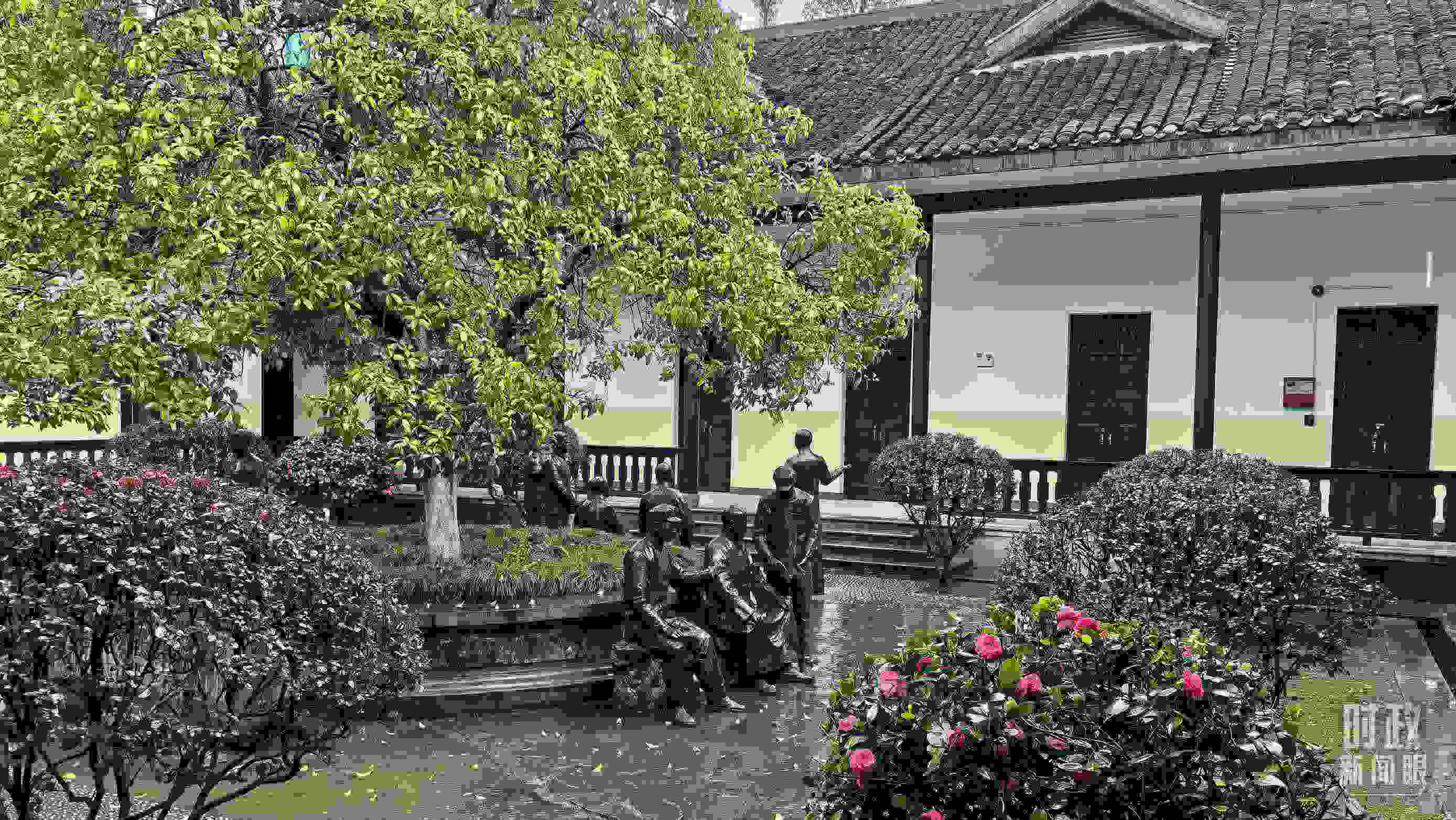 △湖南第一師范學(xué)院（城南書院校區(qū)）校園里。（總臺央視記者趙化拍攝）