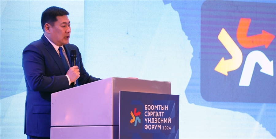 1.奧云額爾登總理致辭。圖片來源：蒙政府官網(wǎng)