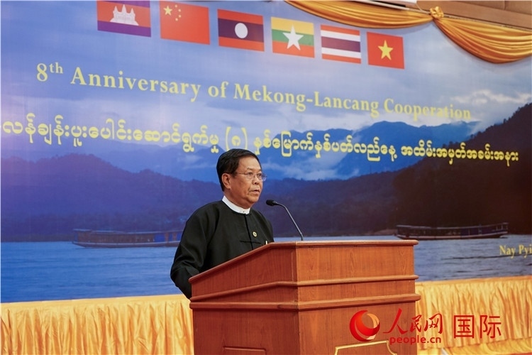 緬甸副總理兼外交部長(zhǎng)丹穗致辭。人民網(wǎng)記者 謝佳君攝