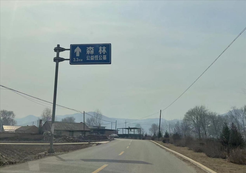 通往森林紀(jì)念園公墓的路上，指示牌標(biāo)注“公益性公墓”  （白杰戈攝）