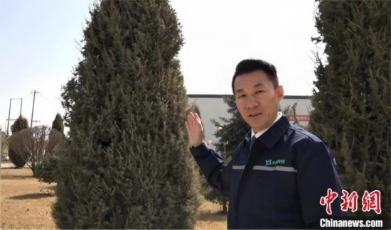 圖為王佐向記者介紹自己的新能源綠電廠區(qū)。白先森 攝