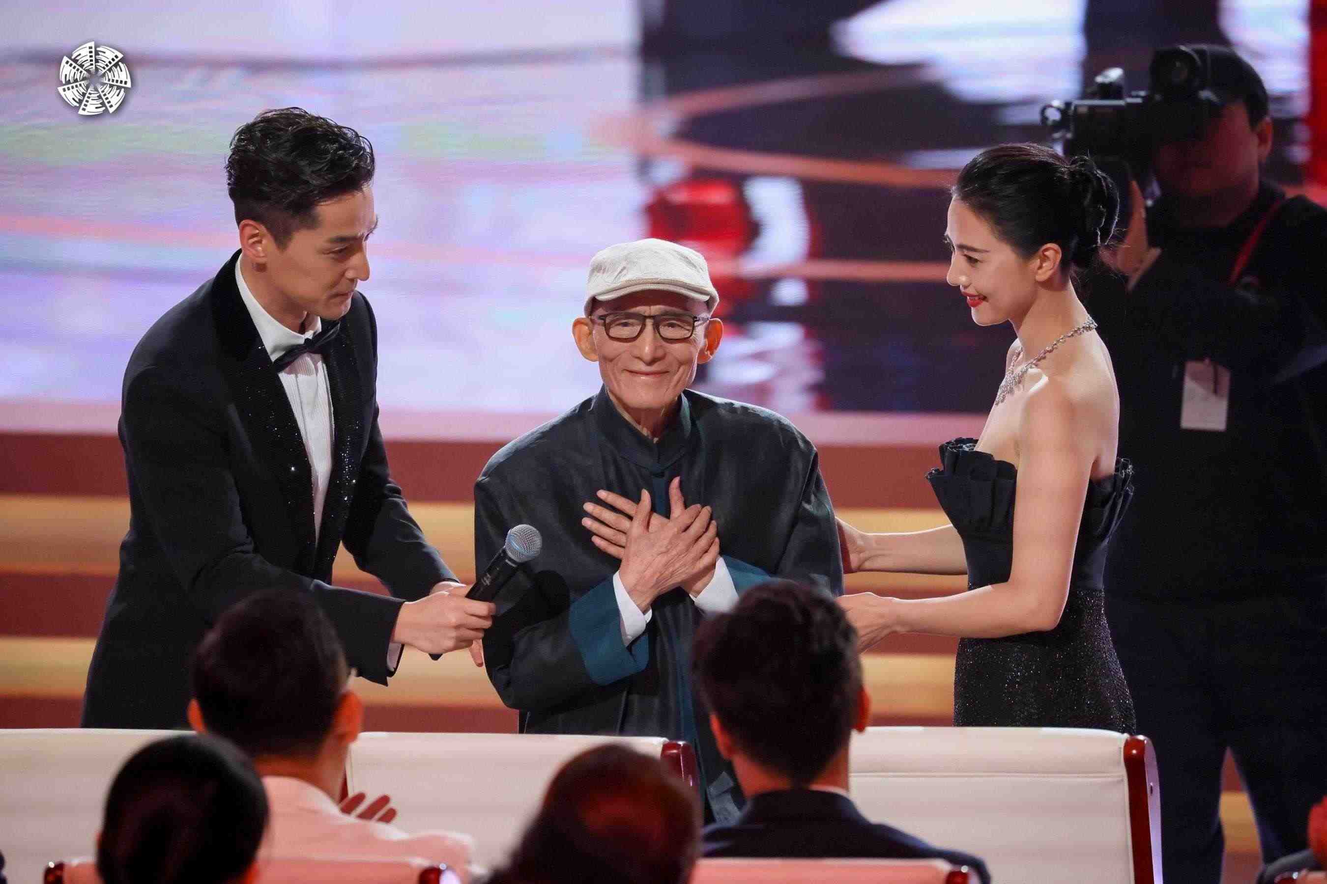 從左到右依次為演員胡歌，演員游本昌，演員高圓圓。主辦方供圖