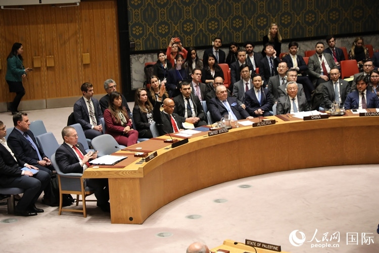 4月18日，安理會投票現(xiàn)場，12個成員投贊成票。 人民網(wǎng)記者 李志偉攝