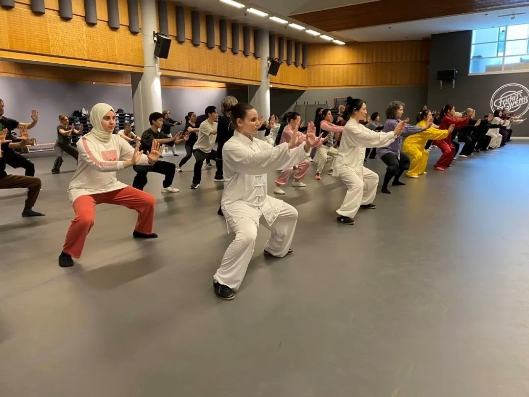 培訓(xùn)班學(xué)員學(xué)習(xí)太極拳。斯德哥爾摩中國文化中心供圖