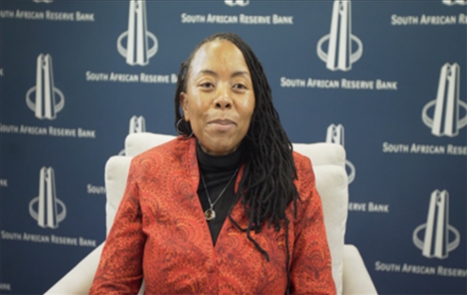 南非儲備銀行副行長、審慎監(jiān)管局首席執(zhí)行官芬迪?查齊巴納視頻發(fā)言。（中國建設銀行約翰內(nèi)斯堡分行供圖）