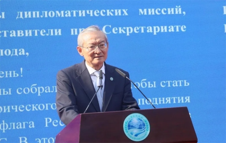 上合組織秘書長(zhǎng)張明出席活動(dòng)并致辭。主辦方供圖