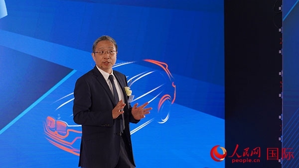 延鋒彼歐總經(jīng)理倪建華致辭。人民網(wǎng) 張茜攝