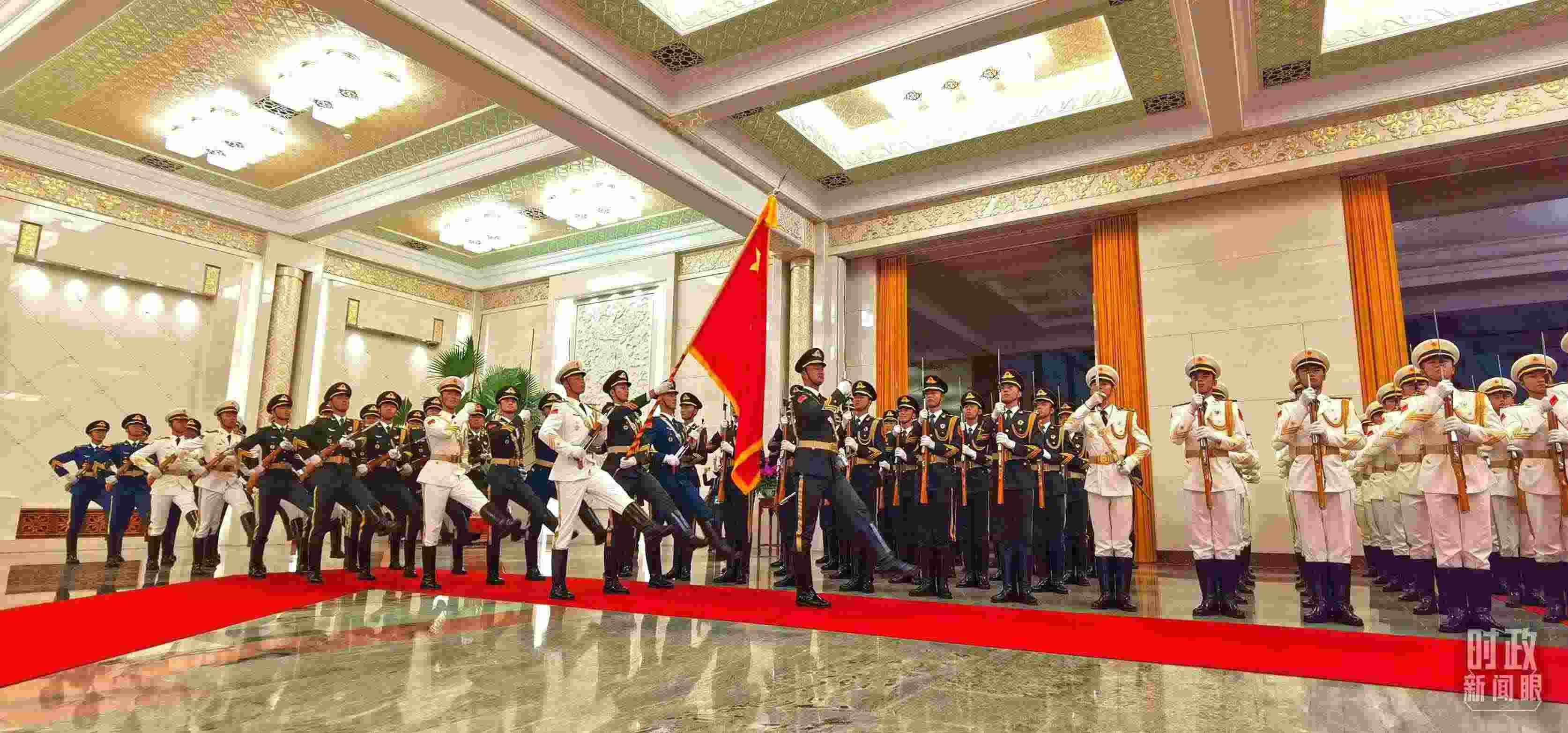 歡迎儀式上的儀仗隊(duì)。（總臺(tái)央視記者郭鴻拍攝）