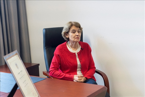 聯(lián)合國教科文組織前總干事伊琳娜·博科娃接受人民網采訪。人民網 常沙攝