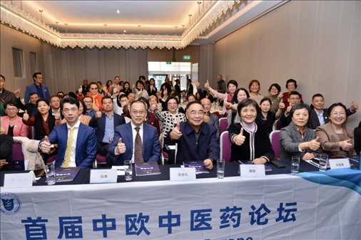 首屆中歐中醫(yī)藥論壇在布魯塞爾舉行，圖為論壇現(xiàn)場(chǎng)。（比利時(shí)浙江籍僑團(tuán)聯(lián)盟供圖）