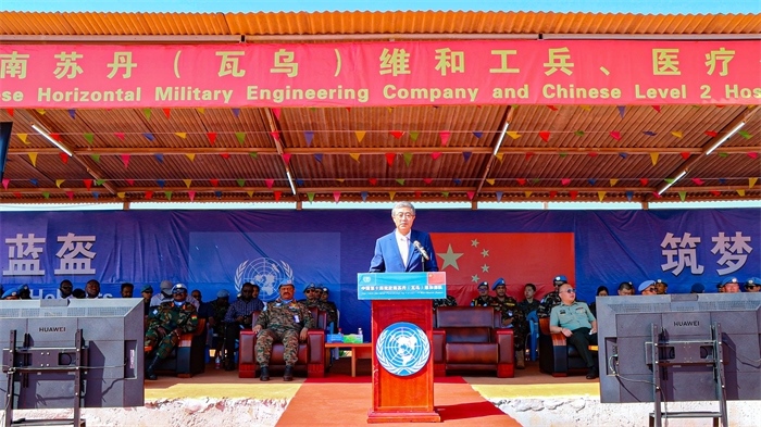 中國(guó)駐南蘇丹大使馬強(qiáng)發(fā)言。孫千攝