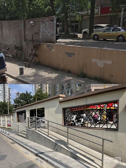 觀云路公眾參與示范街改造前后對比圖（央廣網(wǎng)發(fā) 王錫斐 制）