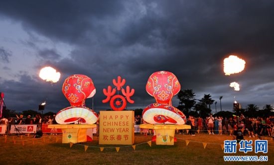 圖為游客在2025年奧克蘭元宵燈節(jié)游覽。（圖片由奧克蘭中國文化中心提供）