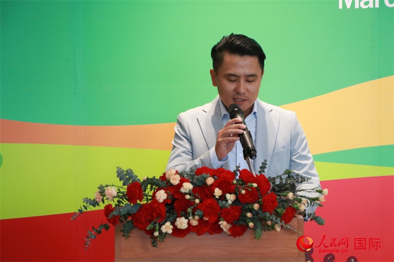 泰國華人青年商會(huì)會(huì)長刁刻佳發(fā)表講話。朱瀟逸攝