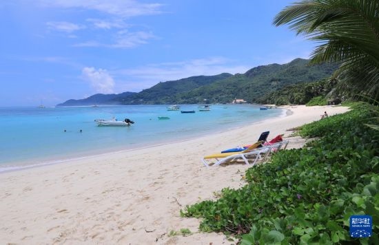 3月19日，游客在塞舌爾馬埃島海邊休閑。新華社記者 董江輝 攝