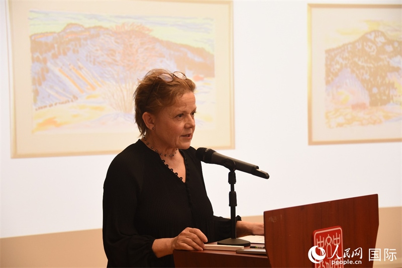 瑞典著名畫家比麗塔·穆爾的藝術(shù)講座。人民網(wǎng)記者 殷淼攝