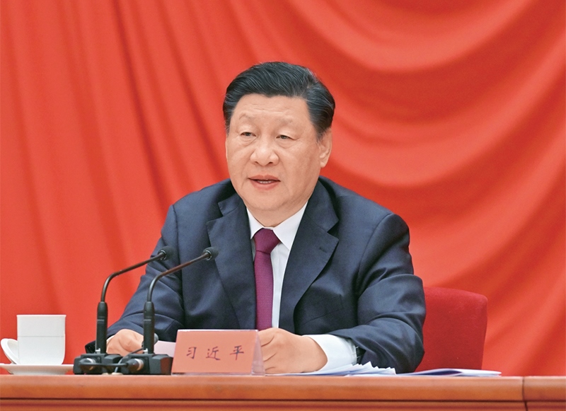 2022年5月10日，慶祝中國共產(chǎn)主義青年團(tuán)成立100周年大會(huì)在北京人民大會(huì)堂隆重舉行。中共中央總書記、國家主席、中央軍委主席習(xí)近平在大會(huì)上發(fā)表重要講話。 新華社記者 岳月偉/攝