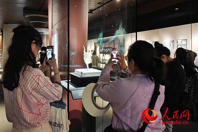 觀眾在故宮博物院參觀展覽。人民網(wǎng)記者 韋衍行攝