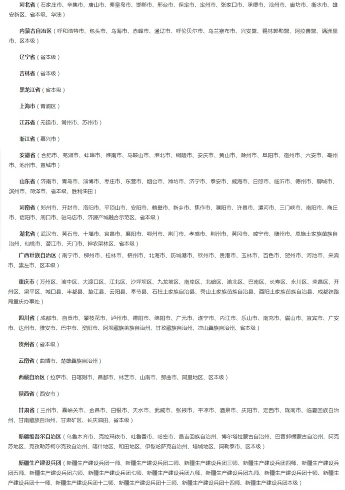 截至5月8日已開通醫(yī)保個(gè)賬跨省共濟(jì)的統(tǒng)籌區(qū)。（國家醫(yī)保局官網(wǎng)截圖）