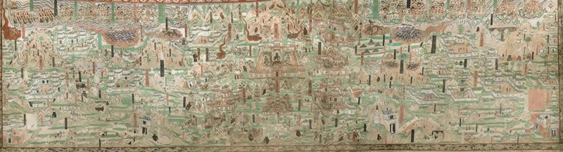 莫高窟第61窟內(nèi)的《五臺(tái)山圖》。