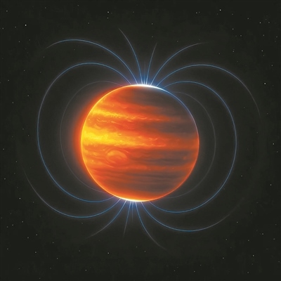 木星磁場(chǎng)（藝術(shù)圖）。圖片來(lái)源：物理學(xué)家組織網(wǎng)