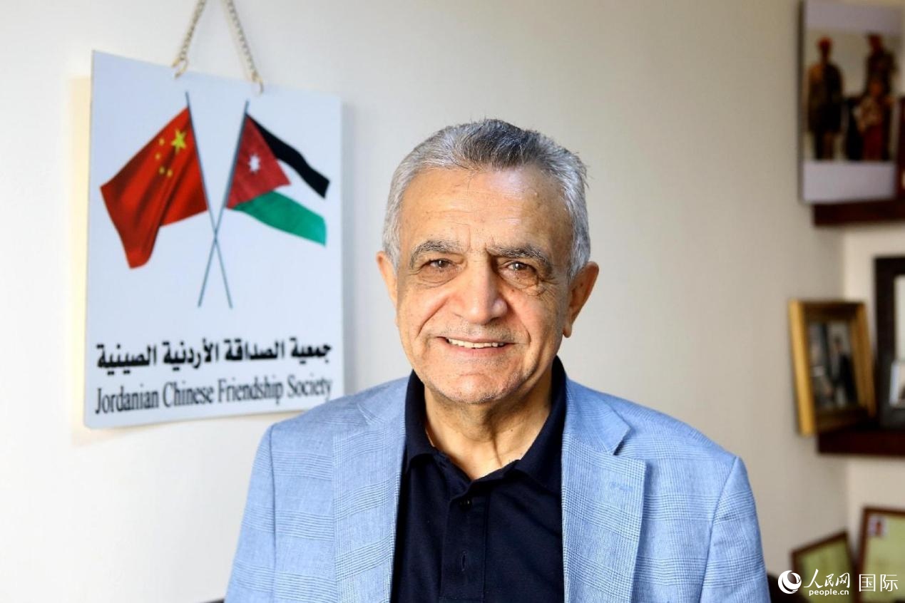 圖為約中友協(xié)主席賈邁勒·達(dá)穆爾。人民網(wǎng)納達(dá)爾·達(dá)烏德攝