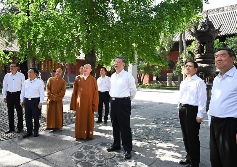 △2025年5月19日，習近平總書記在河南洛陽白馬寺考察。